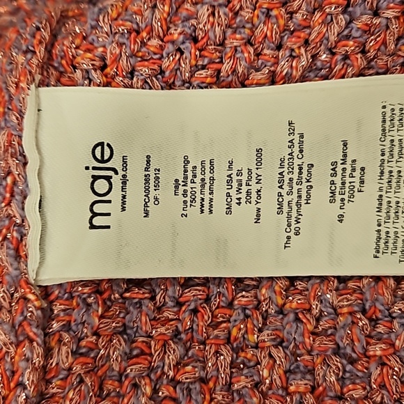 💕MAJE💕 Tweed Effect Knit Cardigan ~ Pink Size FR 1 = US Small NWOT - Picture 16 of 16